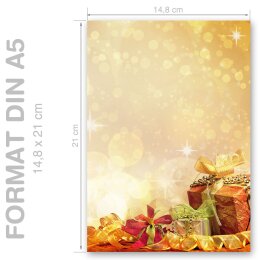 CHRISTMAS GIFTS Briefpapier Christmas motif CLASSIC 50 sheets, DIN A5 (148x210 mm), A5C-150-50