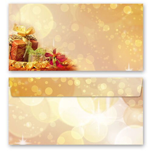 10 patterned envelopes CHRISTMAS GIFTS in standard DIN long format (windowless) Christmas, Christmas envelopes, Paper-Media