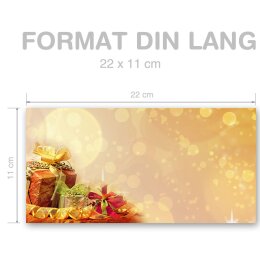 CADEAUX DE NOËL Briefumschläge Enveloppes de Noël CLASSIC 10 enveloppes (sans fenêtre), DIN LANG (220x110 mm), DLOF-8323-10