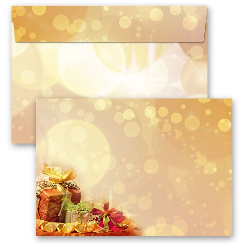10 enveloppes à motifs au format C6 - CADEAUX DE NOËL (sans fenêtre) Noël, Enveloppes de Noël, Paper-Media