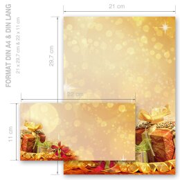200-pc. Complete Motif Letter Paper-Set CHRISTMAS GIFTS