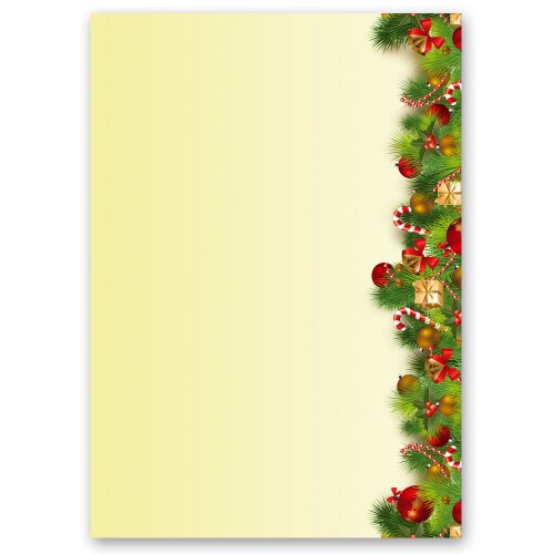 20 fogli di carta da lettera decorati Natale AUGURI NATALIZI DIN A4 - Paper-Media