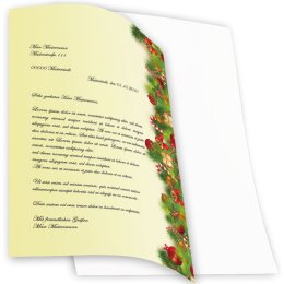 50 fogli di carta da lettera decorati AUGURI NATALIZI DIN A4
