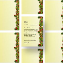 100 fogli di carta da lettera decorati AUGURI NATALIZI DIN A4