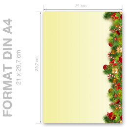 Papel de carta SALUDOS NAVIDEÑOS - 250 Hojas formato DIN A4