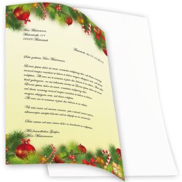 20 fogli di carta da lettera decorati Natale AUGURI NATALIZI DIN A4 - Paper-Media