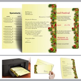 10 enveloppes à motifs au format DIN LONG - SALUTATIONS DE NOËL (avec fenêtre)