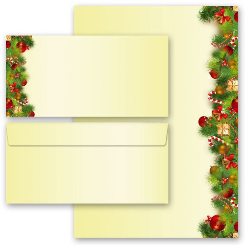 20-pc. Complete Motif Letter Paper-Set CHRISTMAS GREETINGS