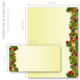 Briefpapier Set WEIHNACHTSGRÜSSE - 20-tlg. DL (ohne Fenster)