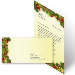 20-pc. Complete Motif Letter Paper-Set CHRISTMAS GREETINGS