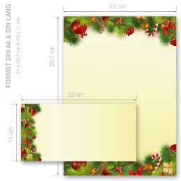 100-pc. Complete Motif Letter Paper-Set CHRISTMAS GREETINGS