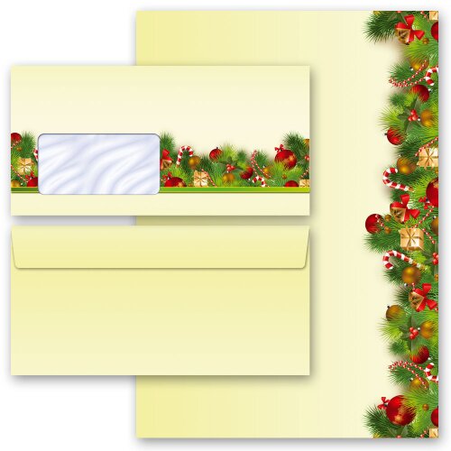 40-pc. Complete Motif Letter Paper-Set CHRISTMAS GREETINGS