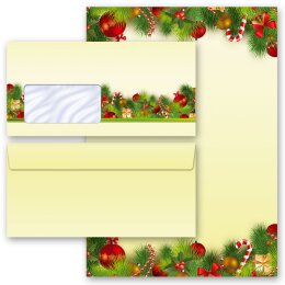 200-pc. Complete Motif Letter Paper-Set CHRISTMAS GREETINGS
