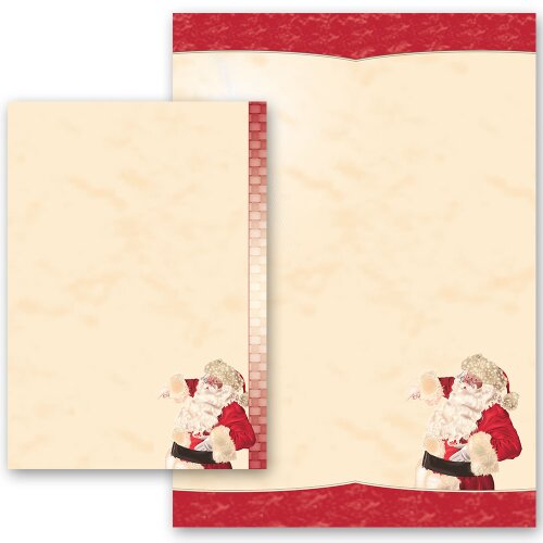 Carta da lettera decorati BABBO NATALE - MOTIVO Natale, St Nicholas, Paper-Media