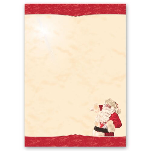 20 fogli di carta da lettera decorati Natale BABBO NATALE - MOTIVO DIN A4 - Paper-Media Natale, St Nicholas, Paper-Media
