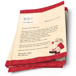 20 fogli di carta da lettera decorati Natale BABBO NATALE - MOTIVO DIN A4 - Paper-Media
