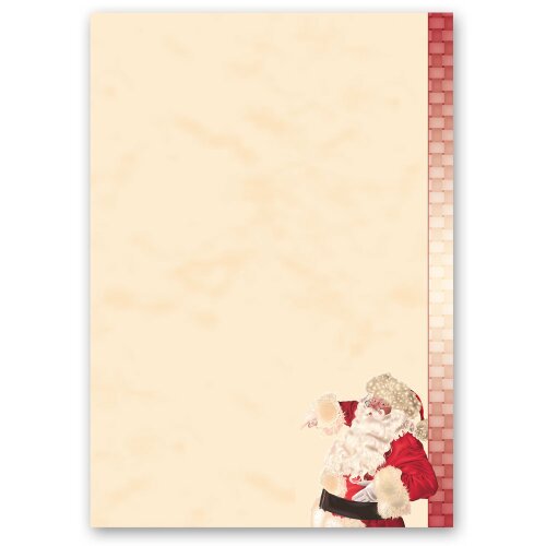 Briefpapier WEIHNACHTSMANN - DIN A5 Format 50 Blatt Weihnachten, Weihnachtspapier, Paper-Media