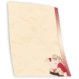 Briefpapier - Motiv WEIHNACHTSMANN | Weihnachten | Hochwertiges DIN A5 Briefpapier - 50 Blatt | 90 g/m² | einseitig bedruckt | Online bestellen!