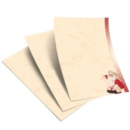 50 fogli di carta da lettera decorati BABBO NATALE - MOTIVO DIN A5