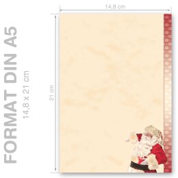 SANTA CLAUS - MOTIF Briefpapier Christmas paper CLASSIC 100 sheets, DIN A5 (148x210 mm), A5C-038-100