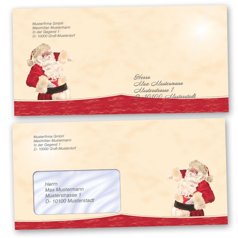 Buste da lettera decorate St Nicholas Babbo Natale - Motivo Natale Ac