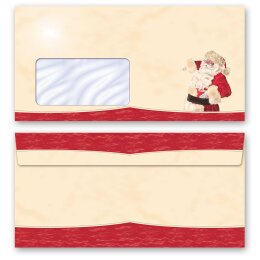 10 enveloppes à motifs au format DIN LONG - SANTA CLAUS - MOTIF (avec fenêtre) Noël, Saint Nicholas, Paper-Media