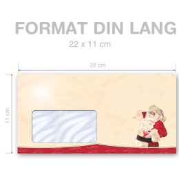 SANTA CLAUS - MOTIF Briefumschläge Christmas envelopes CLASSIC 25 envelopes, DIN C6 (162x114 mm), C6-8139-25