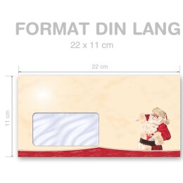 SANTA CLAUS - MOTIF Briefumschläge Enveloppes de Noël CLASSIC 25 enveloppes, DIN C6 (162x114 mm), C6-8139-25
