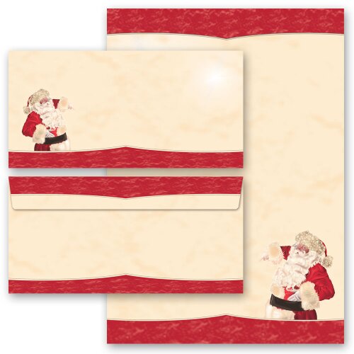 40-pc. Complete Motif Letter Paper-Set SANTA CLAUS - MOTIF Christmas, St Nicholas, Paper-Media