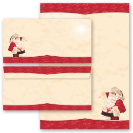 40-pc. Complete Motif Letter Paper-Set SANTA CLAUS - MOTIF Christmas, St Nicholas, Paper-Media