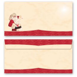 SANTA CLAUS - MOTIF Briefpapier Sets St Nicholas CLASSIC 40-pc. Complete set, DIN A4 & DIN LONG Set., SOC-8139-40