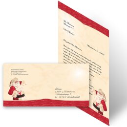 200-pc. Complete Motif Letter Paper-Set SANTA CLAUS - MOTIF