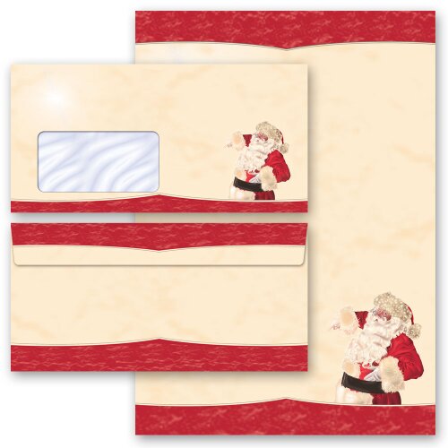 100-pc. Complete Motif Letter Paper-Set SANTA CLAUS - MOTIF Christmas, Christmas, Paper-Media