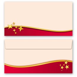 10 patterned envelopes CHRISTMAS SPIRIT (RED) in standard...
