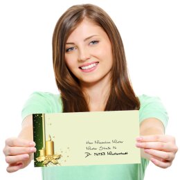 50 patterned envelopes CHRISTMAS SYMBOLS in standard DIN long format (windowless)