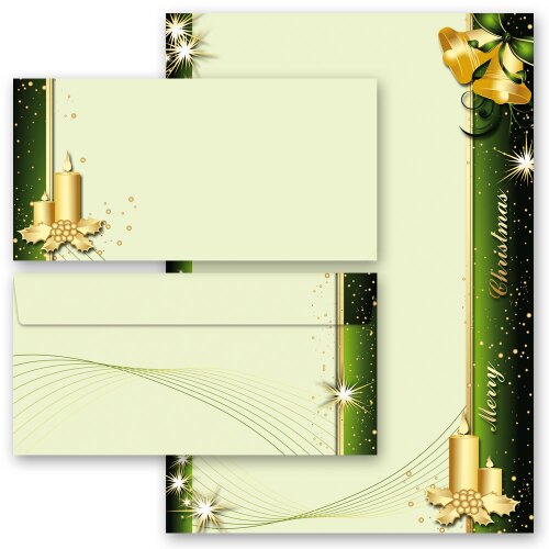 40-pc. Complete Motif Letter Paper-Set CHRISTMAS SYMBOLS