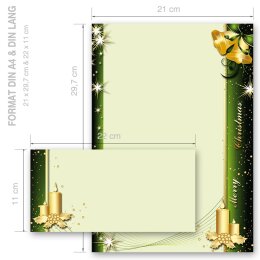 40-pc. Complete Motif Letter Paper-Set CHRISTMAS SYMBOLS