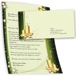 40-pc. Complete Motif Letter Paper-Set CHRISTMAS SYMBOLS