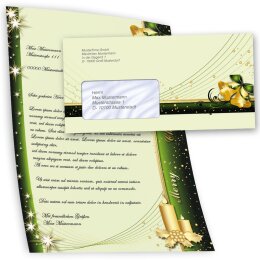 Briefpapier Set WEIHNACHTSSYMBOLE - 40-tlg. DL (mit Fenster)