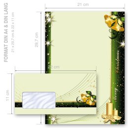 200-pc. Complete Motif Letter Paper-Set CHRISTMAS SYMBOLS