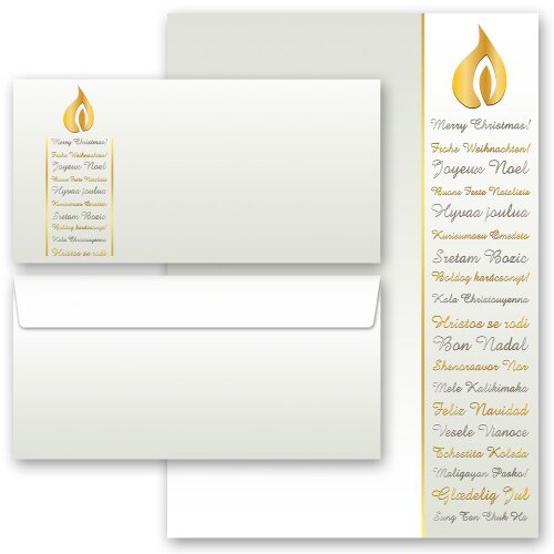 Briefpapier-Sets WEIHNACHTSWÜNSCHE DL (ohne Fenster) Briefpapier Set, 40 tlg.