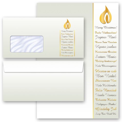 Briefpapier-Sets WEIHNACHTSWÜNSCHE DL (mit Fenster) Briefpapier Set, 200 tlg.