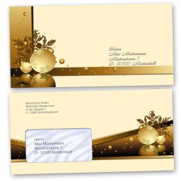 10 patterned envelopes CHRISTMAS MAGIC in standard DIN long format (with windows)