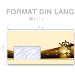 10 patterned envelopes CHRISTMAS MAGIC in standard DIN long format (with windows)