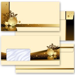 10 patterned envelopes CHRISTMAS MAGIC in standard DIN long format (with windows)