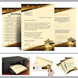 10 patterned envelopes CHRISTMAS MAGIC in standard DIN long format (with windows)