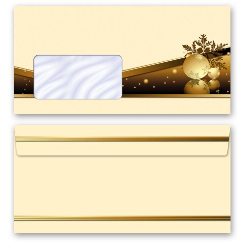50 patterned envelopes CHRISTMAS MAGIC in standard DIN long format (with windows)