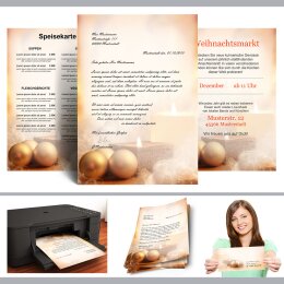 20 fogli di carta da lettera decorati Natale TEMPO DI NATALE DIN A4 - Paper-Media