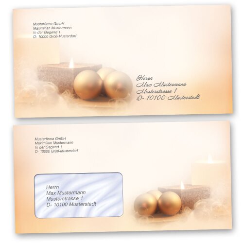 CHRISTMAS TIME Briefumschläge Christmas envelopes "CLASSIC" , DIN LONG & DIN C6, BUC-8142