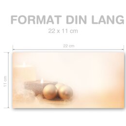 WEIHNACHTSZEIT Briefumschläge Weinachtsbriefumschläge CLASSIC 50 Briefumschläge (ohne Fenster), DIN LANG (220x110 mm), DLOF-8142-50